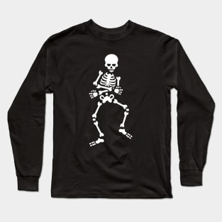 Skibidi challenge meme dancing skeleton dance funny Long Sleeve T-Shirt